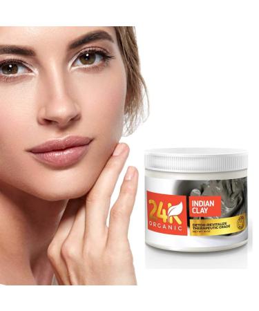 24k Organic Indian Healing Clay Deep Pore Facial Mask - Skin Cleansing Treatment - Buy Online on GoSupps.com