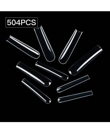 YEEOZOE 504pcs 3XL Press On Nail Tips - Clear Acrylic Extra Long Tapered Square Nails Assortment for Salon and DIY Manicure - Buy Online on GoSupps.com