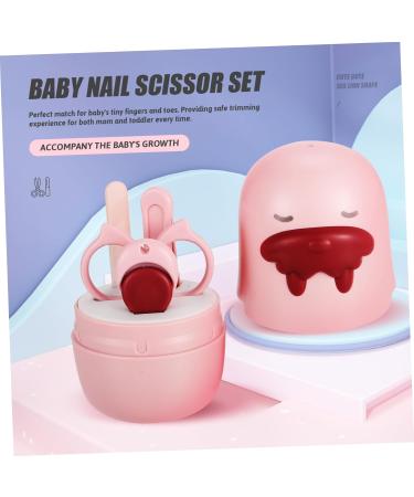 Buy 1 Set Nail Scissors Kit - Safe Manicure Set for Babies | Stainless Steel Nail Clipper & Care Tools in Pink - International Shipping Available - Buy Online on GoSupps.com