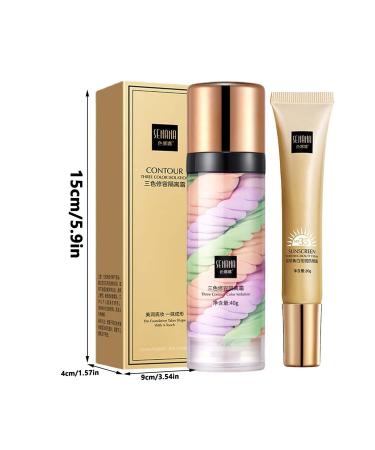 3-Color Correcting Facial Primer Makeup for Dry, Oil, and Sensitive Skin - Moisturizing, Long-Lasting, Water & Sweat Resistant - Buy Online on GoSupps.com