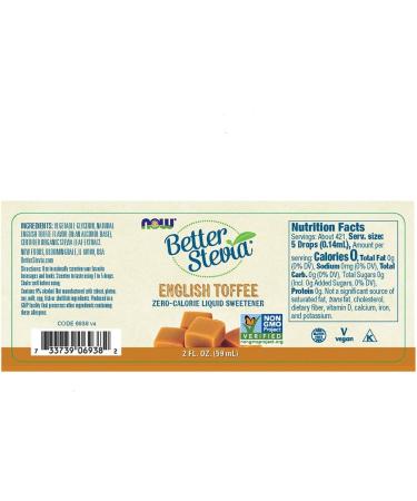 Now Foods Liquid Stevia English Toffee - 2 fl oz - Buy Online on GoSupps.com