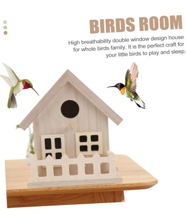 Exceart Unpainted Wooden Birdhouse Set - 3 Decorative Bird Cages (14x13cm) | Bulk Bird Nest Accessories for Garden - Buy Online on GoSupps.com