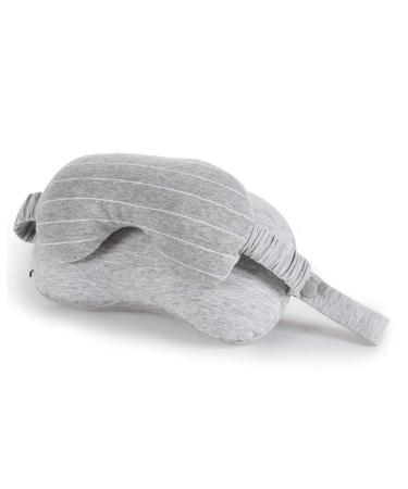 2 in 1 Portable Cotton Neck Pillow Head Cushion Eye Mask Travel Airplane Sleep Rest. (Color : Light Gray)