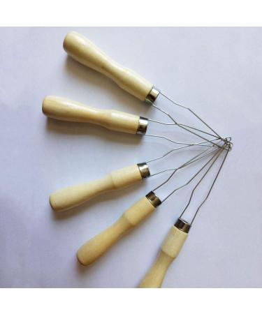 3Pcs Steel Wire Loop Button Hook with Wooden Handle - Button Assist Tool - Buy Online on GoSupps.com