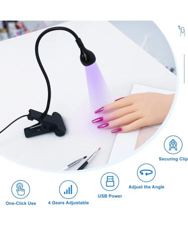 Mlogiroa LED Nail Dryer for Gel Nails 3W Mini Lamp - Portable USB Charge Nail Art Light - Black - Buy Online on GoSupps.com