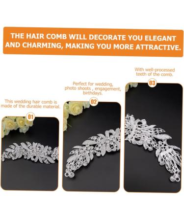 NUSITOU Hair Comb Wedding Side Comb Flower Girl Basket Pearl Headpiece French Side Combs Pearl Hair Clips Pearl Clips for Hair Bridal Hair Clips Full Diamond Bride Zinc Alloy Accessories - Buy Online on GoSupps.com