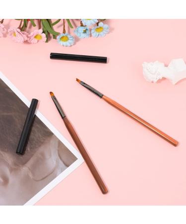 2 Pcs Nail Clean up Brushes - Round & Angled Head Pen Painting Tools for Nail Art Design - Buy Online on GoSupps.com
