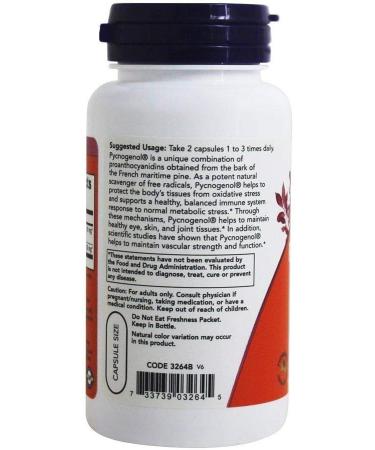 NOW Foods Pycnogenol 30mg - 60 Vegetable Capsules | Free Radical Scavenger - Buy Online on GoSupps.com