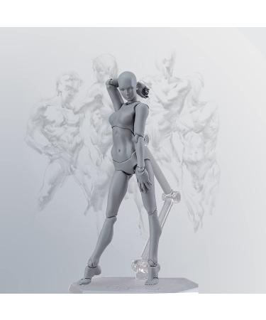 Jointed Mannequin Drawing Figures Set - Gray Artist Manikin Blockhead for Sketching & Painting - Male+Female Models - Buy Online on GoSupps.com