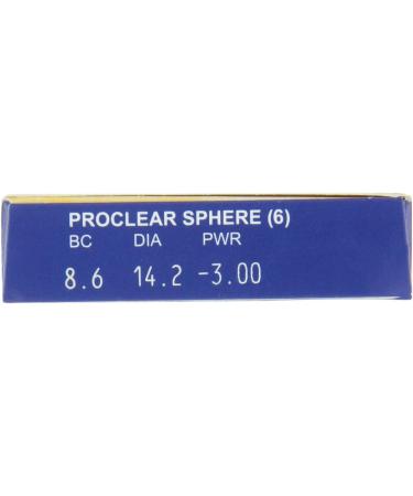 Proclear Spheric Monthly Soft Lenses - 6 Pack | BC 8.6 mm | DIA 14.2 | -3.00 Diopters - International Shipping Available - Buy Online on GoSupps.com