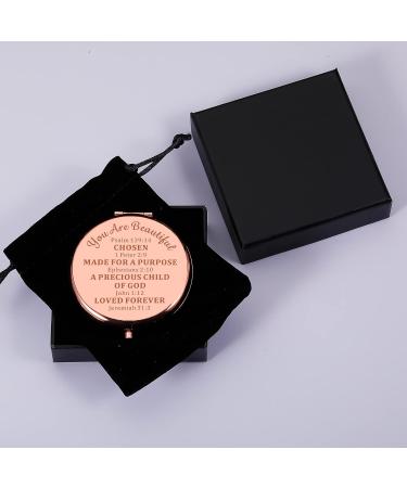 Inspirational Christian Compact Makeup Mirror for Women - Bible Verse Gift for Daughter, Sister, Friends - Ideal for Birthdays, Christmas, Baptism - Religious Stocking Stuffer - Buy Online on GoSupps.com