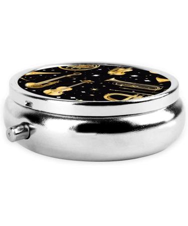 Portable 3 Compartment Round Pill Box | Decorative Mini Pill Organizer for Travel | Ideal for Vitamins & Medications - Buy Online on GoSupps.com