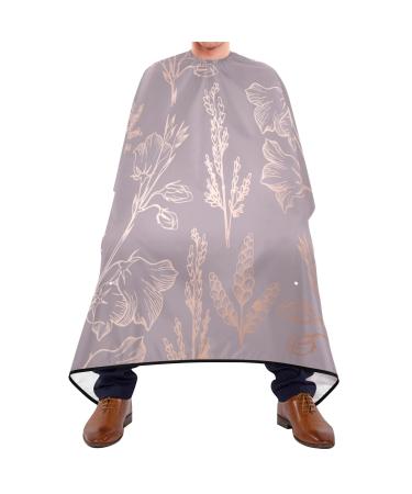Waterproof Barber Cape -Rose Gold Elegant Decorative Floral Pattern Cheetah Haircut Bib for Men Unisex Hair Cutting Cape(8rp1a)