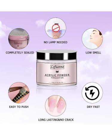 Lofuanna Acrylic Powder for Nails - 120g / 4.2 Oz - Professional Builder in Pink Nude & Clear - Perfect for Gel Nail Art - Buy Online on GoSupps.com