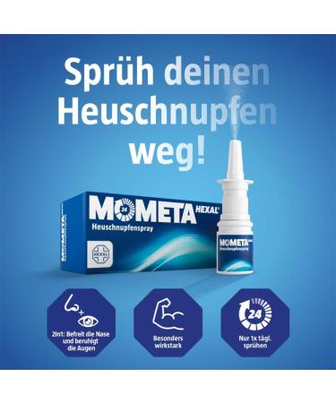 MometaHEXAL Hay Fever Spray - Top Allergy Nasal Spray (60 Sprays) | Blue Power Allergy Relief - Buy Online on GoSupps.com