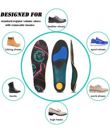 Daotshy Plantar Fasciitis Orthotic Shoe Inserts - Arch Support Gel Insoles for Men & Women - Relieve Fallen Arch & Flat Feet - Size Men 6-6.5/Women 8-8.5 (245mm) - Buy Online on GoSupps.com