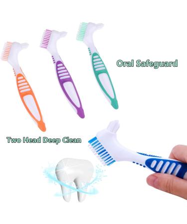 FRUTA 3 Pcs Denture Cleaning Brushes - Double Sided Multi-Layered Bristles - Portable Brush for False Teeth - 3 Colors - Buy Online on GoSupps.com