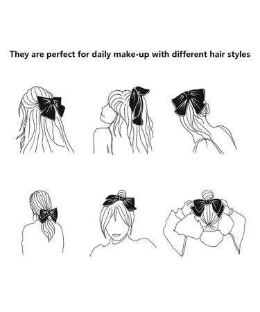 Yueser 7-Piece Big Bowknot Hair Clips Satin Ribbon Arc Accessories for Women | International Shipping Available - Buy Online on GoSupps.com