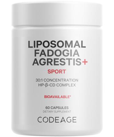 Codeage Liposomal Fadogia Agrestis 600mg Supplement - Fadogia Agrestis 30:1 Extract Vitamin D3 Zinc Fenugreek BioPerine Black Pepper - 2-Month Supply - Liposomal Delivery - Non-GMO 60 Capsules