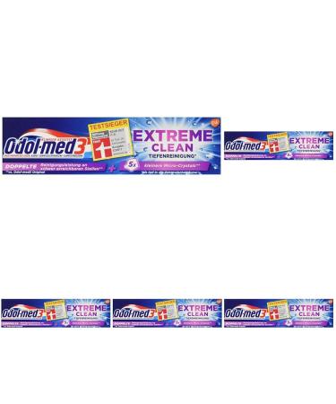 Odol-med3 Extreme Clean Toothpaste with double cleaning performance* 75ml (pack of 5) 75 g (pack of 5)