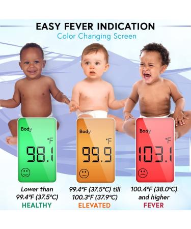 Infrared No Touch Forehead Thermometer - Digital Medical Thermometer for Adults, Kids & Babies - Fever Alert & Silent Mode - Buy Online on GoSupps.com