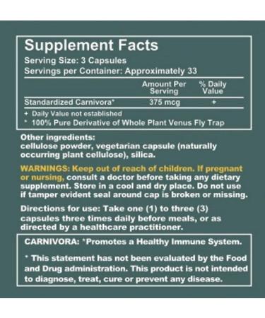 Carnivora Vegi-Caps - Natural Gluten Free Vegan Friendly Immune Support (100 Capsules) - Buy Online on GoSupps.com