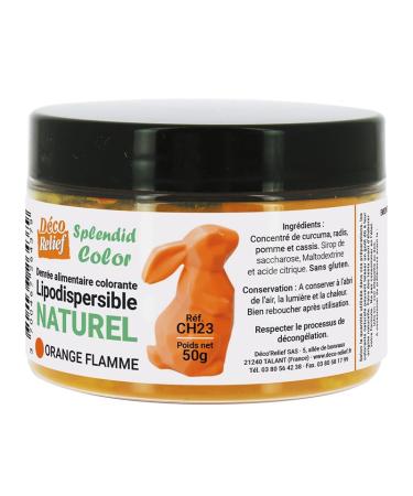D co Relief - Flame Orange Natural Dye 50g - Professional Colouring - Food Colouring - Ingredient for Kitchen & Baking