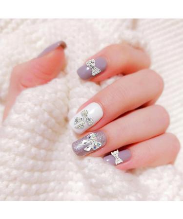 33pcs Bow Charms for Nails Silver Alloy Nail Charms 3D Bowknot Nail Charms Y2K for Acrylic Nails Bow Rhinestone Nail Art DIY Decorations Inlaid Pearls for Girls Women Gift - Buy Online on GoSupps.com