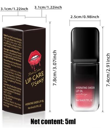 Color Changing Lip Oil Moisturizing Lip Balm Shiny Long Lasting Lip Color 5ml with Nourishing Restorative Properties for Date Party 2 - Buy Online on GoSupps.com