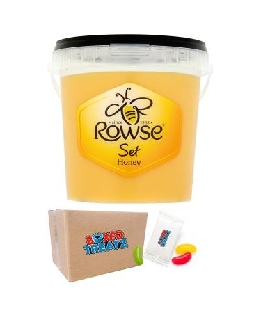 Rowse Set Large Honey Tub Container (1.36kg) Pure Bulk Set Honey Natural Sweetener Good for Your Health Boxed Treatz
