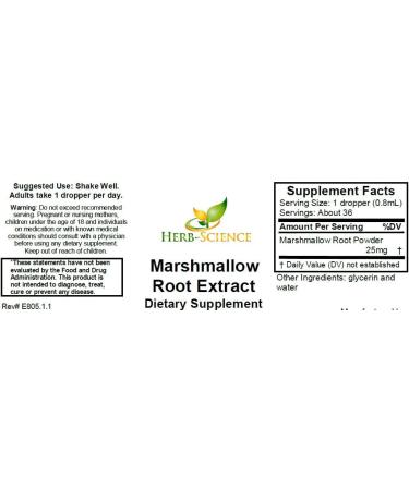 Herb Science Marshmallow Root Extract - Alcohol-Free - 1 fl oz - Buy Online on GoSupps.com