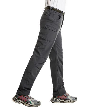 JOMLUN Boys Fleece Lined Hiking Pants - Winter Gray, 14-16 Years - Buy Online on GoSupps.com