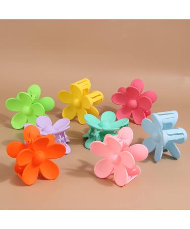 Aniuge Matte Flower Claw Clips - 8Pcs Bright Colors - Non-Slip Hair Styling Accessories for Thick Hair Women and Girls - Buy Online on GoSupps.com