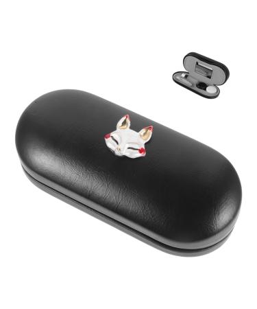 Solustre 1 Set-Box Hartschale glasses box Reusable glasses holder multi-purpose glass organizer glasses and contact tui 2 in 1 glasses case leather colored contact lenses household as shown 16x7cm