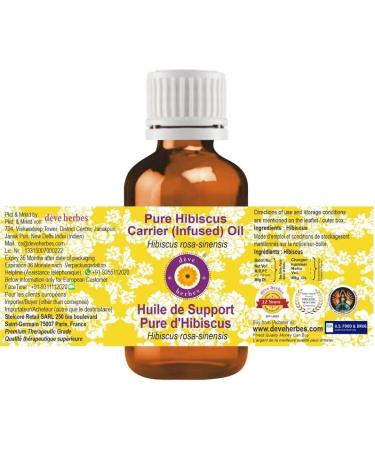 Deve Herbes Pure Hibiscus Carrier (Infused) Oil (Hibiscus rosa sinensis) Natural Therapeutic Grade 15ml (0.50 oz) - Buy Online on GoSupps.com