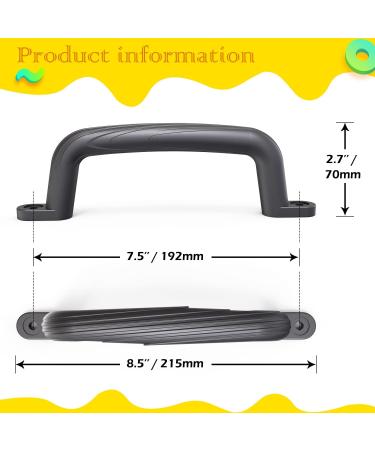 Set of 2 Playground Handles for Kids Safety - Black | Swing Set Hand Grips for Playset, Climbing Frame, Jungle Gym, Play House - Buy Online on GoSupps.com