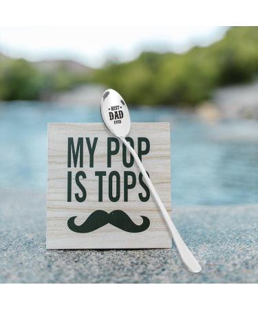Stainless Steel Spoon Food Grade Cutlery Spoon Personalized Lettering Cutlery Gift for Father's Day Use for Home Kitchen - Buy Online on GoSupps.com