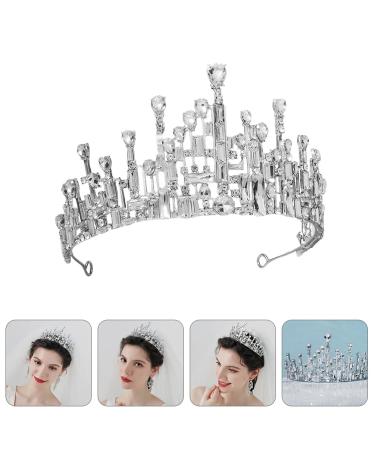 Buy Lurrose Ice Cream Cone Crown Tiaras - Rhinestone Silver Wedding Hair Accessories for Women - Buy Online on GoSupps.com