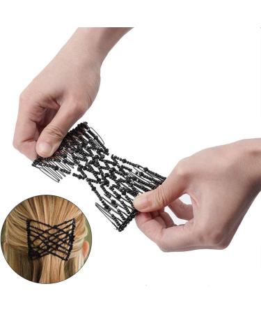 HUOHUOHUO Hair Comb Metal Hair Slides Stretchable Combs for Women 4 Pieces Black - Buy Online on GoSupps.com