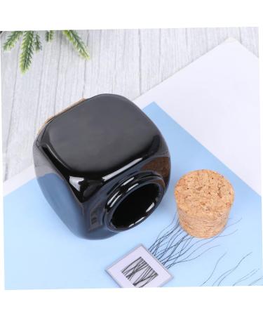 Wooden Cork Bottle Ceramic Bottle Makeup Containers Porcelain Dappen Dish Liquid Powder Container Ceramics Bottle Gratitude Jar Cerace Ceramic Mug Medicine Cup Manicure Bamboo 7.50X5.50X5.50CM Black - Buy Online on GoSupps.com