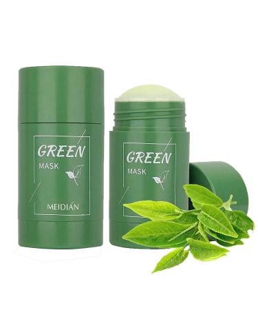 Green Tea Stick Mask for Face, Blackhead Remover with Green Tea Extract, Deep Pore Cleansing, Moisturizing, Oil Control, Skin Brightening for All Skin Types Men Women (2PCS).