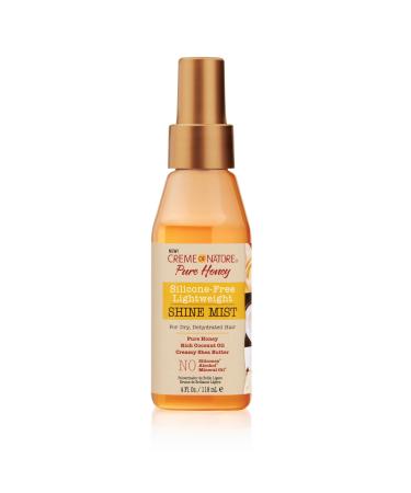 CREME OF NATURE Pure Honey Silicone-Free Lightweight Shine Mist for Dry Dehydrated Hair 4 Fl Oz (Pack of 1)