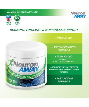 NeuropAWAY Maximum Strength Gel - Rapid Relief for Burning, Tingling, & Numbness - Non-Menthol Formula - 2.0oz Topical Gel - Buy Online on GoSupps.com