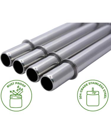 Safer Rounded End Stainless Steel Metal Straws for Mason Jars - Combo Pack with Cleaning Brush and Bag (6 Pack) - Buy Online on GoSupps.com