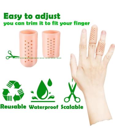 Breathable Gel Finger Cots (14 PCS) for Eczema, Wounds, Arthritis - Beige - Buy Online on GoSupps.com