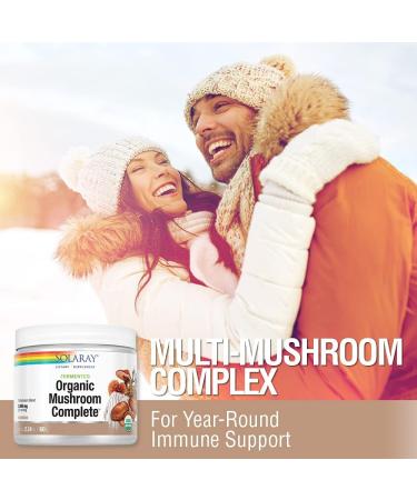 Solaray Organic Fermented Mushroom Complete Powder 2000mg | 60g - Premium Organic Blend - Buy Online on GoSupps.com