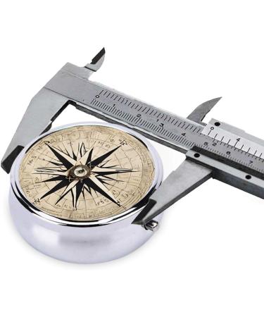 Compass Map Nautical Round Pill Box | 3 Compartment Travel Organizer for Vitamins & Medicine - Buy Online on GoSupps.com