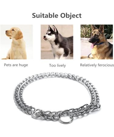 Dog Chain Metal Chain Slip Collar Choker Chain for Dogs Pet Training Walking Choker for Medium Dog Bulldog Rottweiler Training-Silver - Buy Online on GoSupps.com
