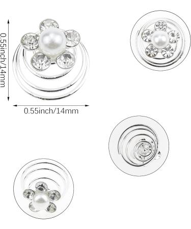 24 Pcs Spiral Hair Pins Bridal Hair Clips Crystal Pearls Swirl Hair Accessories - Gold & Silver | Wedding Party Hair Twists Coils - Buy Online on GoSupps.com