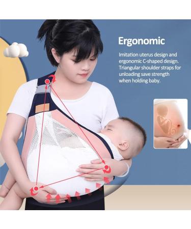 HINATAA Breathable Baby Sling | Adjustable Baby Carrier Wrap with Quick Dry Thick Shoulder Straps | Suitable for 0-36 Months Baby | Pink B - Buy Online on GoSupps.com